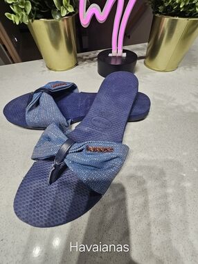 NWOT HAVAIANAS Magnifiques Sandales À Noeud Tissé Doré Boho-Chic